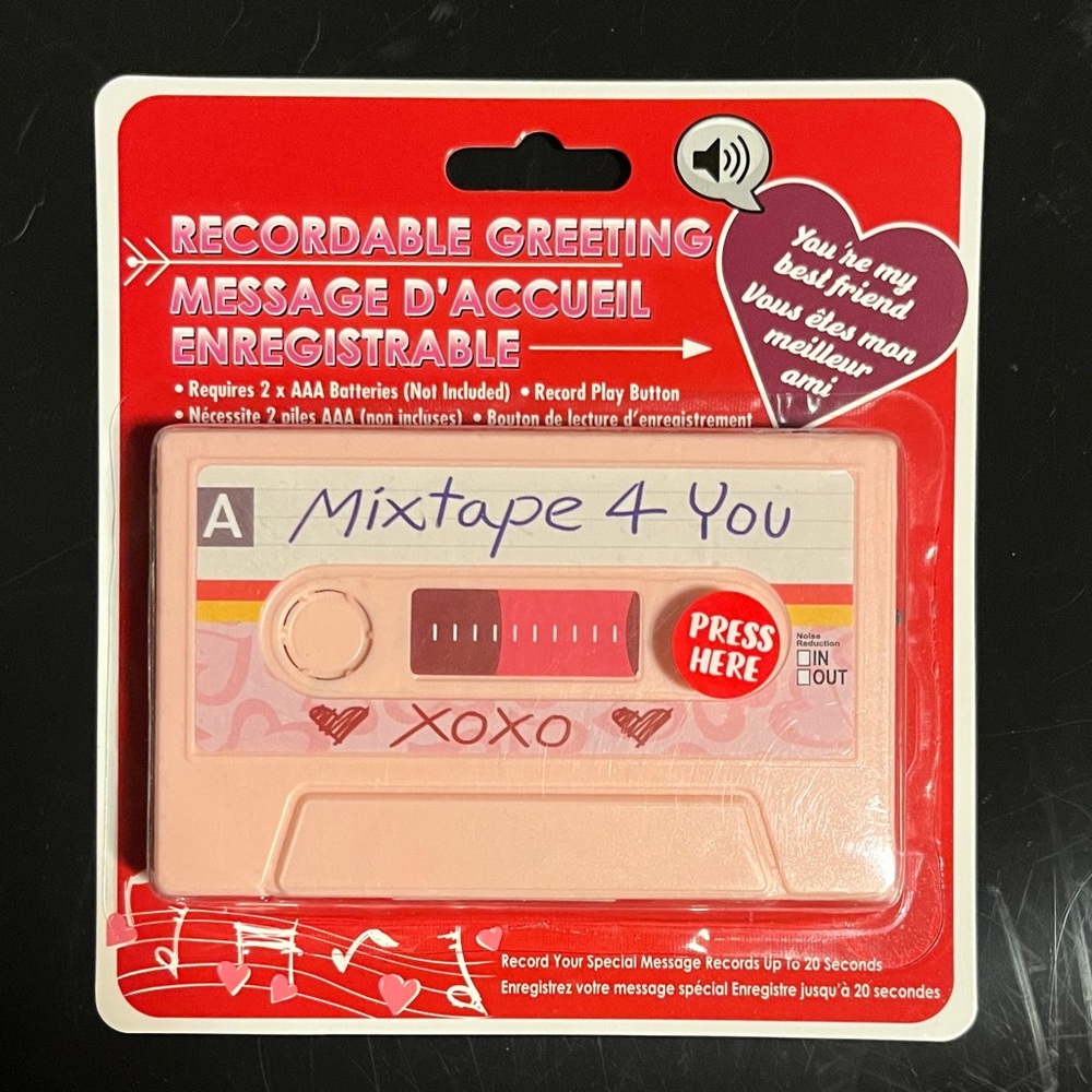 NEW Recordable Greeting Cassette - Pink, Valentine’s Day